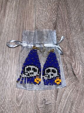 Handmade Halloween Themed Beaded Dangle Earrings